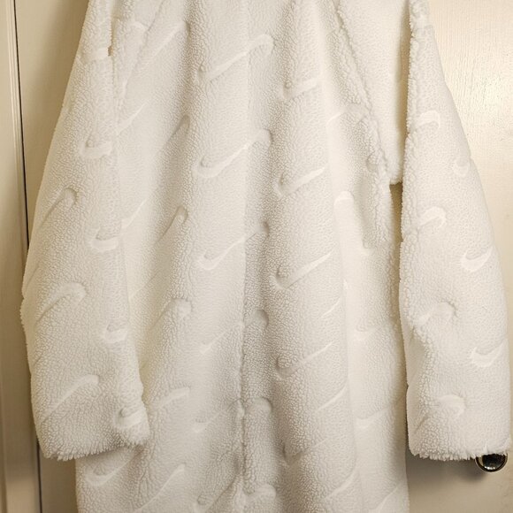 Nike Sportswear Icon Clash Long Sherpa Jacket White NWT Women's Size M - Picture 7 of 14